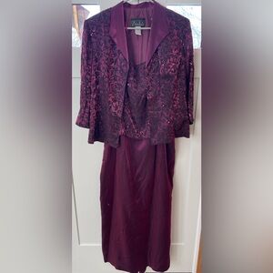 NWT beaded dress open jacket new Alex Evenings size 18 mother of bride $180